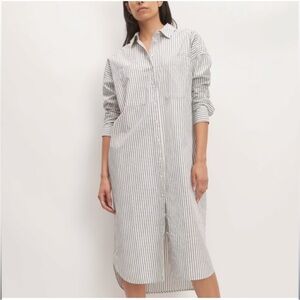 Everlane Striped Long Sleeve Button-Down Dress | Size 10
